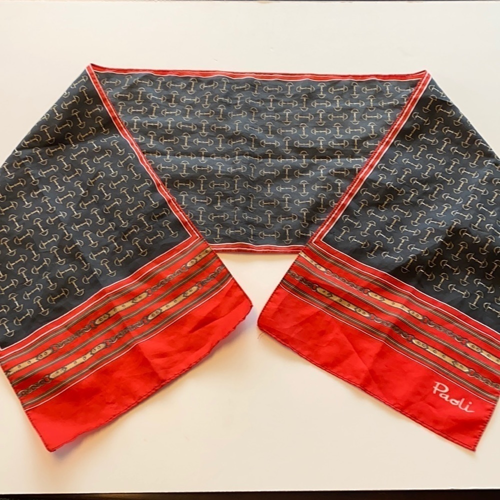 Women’s Vintage Paoli  Polyester Equestrian Design Scarf